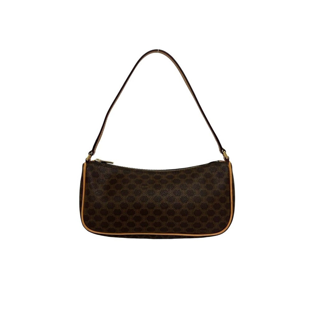CELINE Macadam Blazon Triomphe Pattern Leather Semi One Mini Shoulder Bag Han...